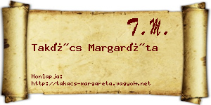 Takács Margaréta névjegykártya